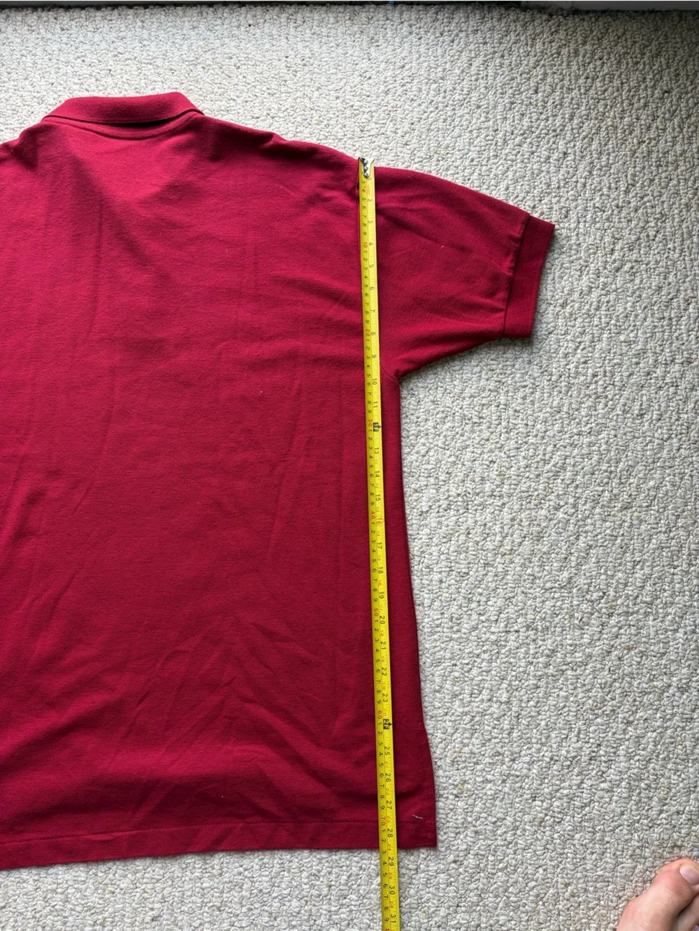 80s Vintage Levi's Men's Cranberry Red Polo Shirt. Size Large.